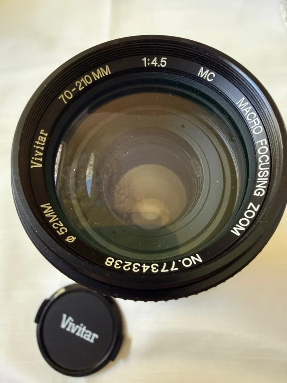 VTG Vivitar 70-210 mm 1:4.5 mc macro focusing zoom lens 52 mm